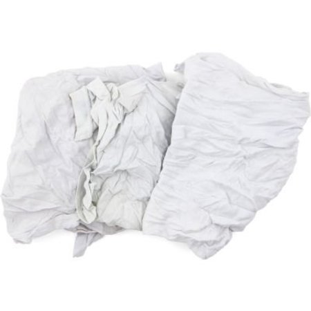 HOSPECO Reclaimed T-Shirt Knit Rags, White, 10 Lbs. - 340-10